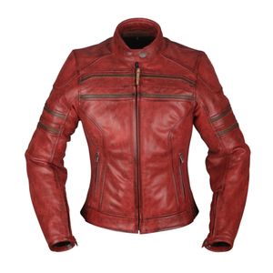 MODEKA Iona Lady Jacket, Leren motorjas dames, Rood