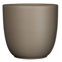 Bloempot mat taupe bruin keramiek voor kamerplant H28.5 x D31 cm