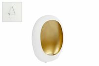 Windlicht Pim L wit-goud metaal 18x11x26cm