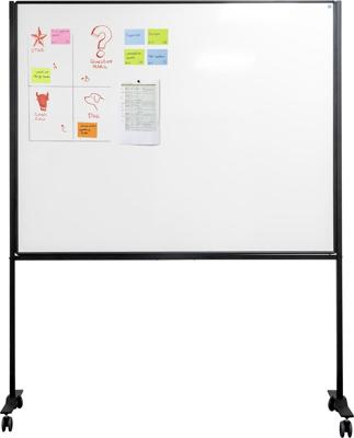 Smit Visual whiteboard, emaille, magnetisch, verrijdbaar, 150 x 120 cm
