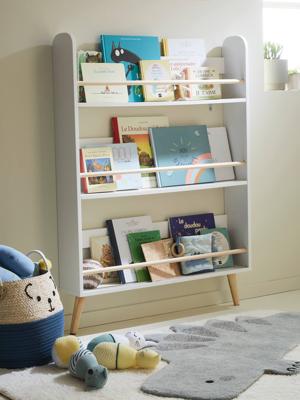 Boekenplank CONFETTI-LIJN wit/hout