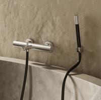 Badkraan SaniClear Exclusive Pro | Opbouw | Thermostaatkraan | Incl.Handdoucheset | 2-weg | 2-knops | Rond | RVS look