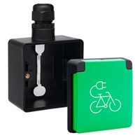Niko Hydro fietsoplaadpunt waterdicht zwart/groen compleet Niko Hydro fietsoplaadpunt waterdicht zwart/groen compleet