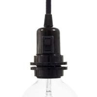 Fitting lamp zwart e27 met schakelaar en ringen Fitting lamp zwart e27 met schakelaar en ringen