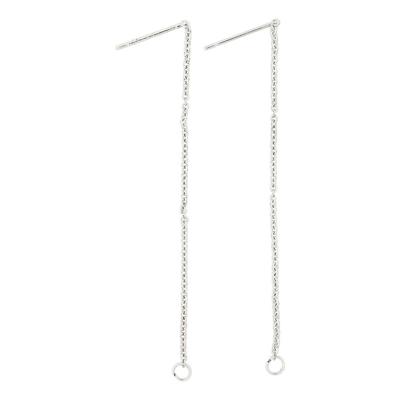 Creativ Company Oorbellen van ketting verzilverd, 1 paar