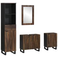 Badkamermeubelset met lade met plank 4 pcs Wit 38 x 33 x 160 cm