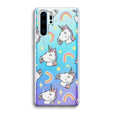 Rainbow Unicorn: Huawei P30 Pro Transparant Hoesje
