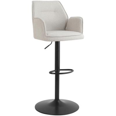 Leen Bakker - Barkruk Raffy - Stof - Beige - 50x60x90 Cm
