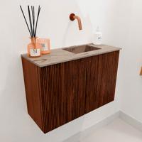 Toiletmeubel Mondiaz Joya Dlux | 60 cm | Meubelkleur Ruby | Faye wastafel Arena Wasbak Rechts | Zonder kraangat(en)