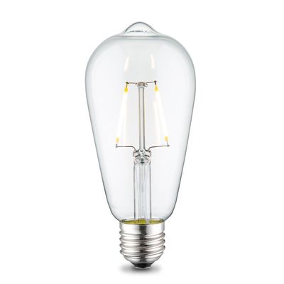 Edison Vintage E27 LED filament lichtbron Drop | ST64 Deco | Retro LED lamp | 6.4/6.4/14cm | Helder | geschikt voor E27 fitting | 2W 160lm 3000K | warm wit licht