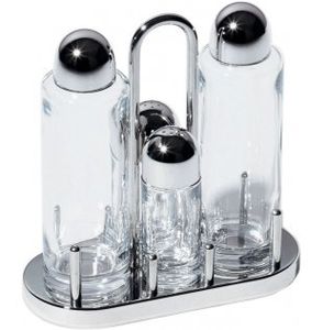 Alessi 5070 olie- en azijnstel Blik Glas, Roestvrijstaal Roestvrijstaal, Transparant