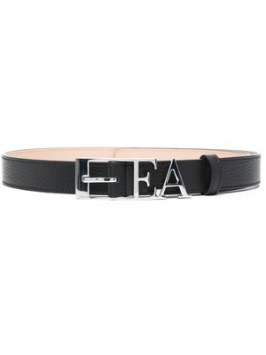 Emporio Armani ceinture en cuir à boucle logo - Noir