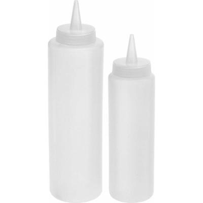 Doseerflessen set - 2x stuks - 250 en 400 ml - kunststof - knijpflessen/sausflessen Doseerflessen set - 2x stuks - 250 en 400 ml - kunststof - knijpflessen/sausflessen