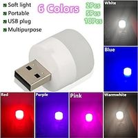2 stks/5 stks/10 stks/pak mini usb boek lamp dc5v usb plug nachtlampje draagbare led oogbescherming leeslamp computer mobiele power opladen usb nachtlampje Lightinthebox