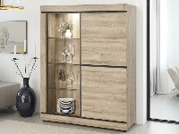 Vitrine MARNOIX 3 deuren met LED franse eik