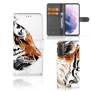 Hoesje Samsung Galaxy S21 Plus Watercolor Tiger