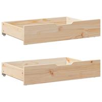 VidaXL Bedlades 2 st met wieltjes 80x55x17 cm massief grenenhout