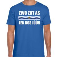 Zwo zot as een bos juun met vlag Zeeland t-shirts Zeeuws dialect blauw voor heren