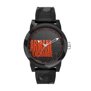 Horlogeband Armani Exchange AX1441 Silicoon Zwart 22mm