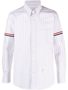 Thom Browne chemise rayée à liserés en gros-grain - Blanc