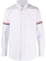 Thom Browne grosgrain-band striped Oxford shirt - Blanc - thumbnail