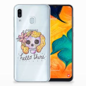 Silicone Back Case Samsung Galaxy A30 Boho Skull