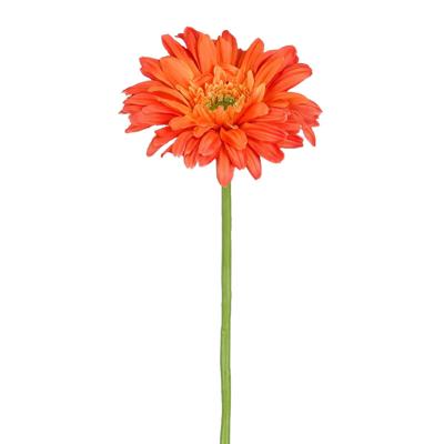 Kunstbloem Gerbera Floral - H60 cm - oranje - kunststof - stelen kunstbloemen - boeket - bloemetjes