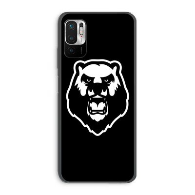 Angry Bear (black): Xiaomi Redmi Note 10 5G Transparant Hoesje