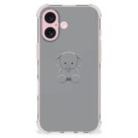 iPhone 16 Stevig | Bumper Hoesje | Grijs Baby Olifant