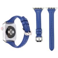 Eenvoudige manier lederen T Type horloge band voor Apple Watch serie 3 & 2 & 1 42mm(Blue)