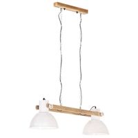 The Living Store Hanglamp Industrieel - 29x28 cm - 109 cm - Wit/Bruin