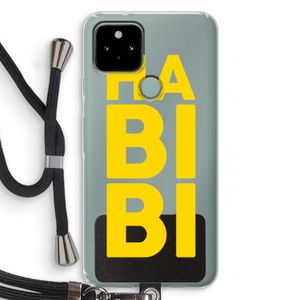 Habibi Blue: Pixel 5 Transparant Hoesje met koord
