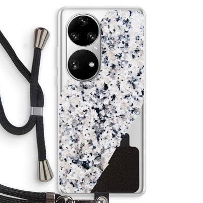 Gespikkelde marmer: Huawei P50 Pro Transparant Hoesje met koord