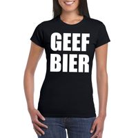 Geef Bier dames T-shirt zwart - thumbnail