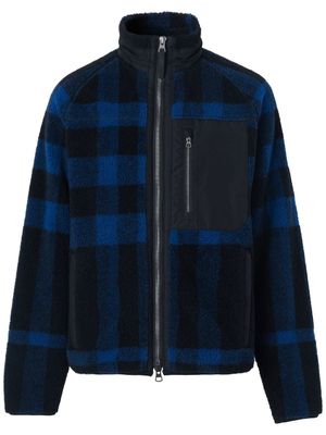 Burberry veste en polaire à carreaux - Bleu