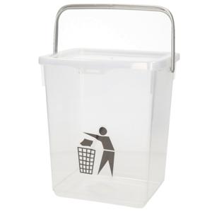 Plasticforte Gft afvalbakje voor aanrecht - 5L - klein - transparant - afsluitbaar - 20 x 17 x 23 cm