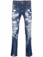 Philipp Plein jean à détails effilochés - Bleu - thumbnail