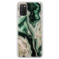 Samsung Galaxy A03s siliconen hoesje - Green waves