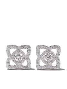 DE BEERS boucles d'oreilles Enchanted Lotus en or blanc 18ct - Argent