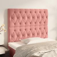 Hoofdborden 2 st 90x7x78/88 cm fluweel roze