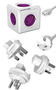 PowerCube 1811/DERW3P - reisstekkerdoos - 100-250 V - 4 sockets met randaarde - 2 USB poorten - met reisplugs