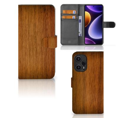 Xiaomi Poco F5 | Book Style Case | Donker Hout