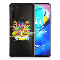 Motorola Moto G8 Power Telefoonhoesje met Naam Cat Color - thumbnail