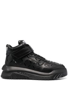 Versace baskets montantes en cuir - Noir