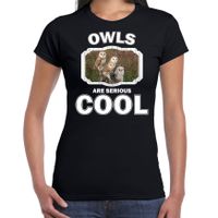 Dieren kerkuil t-shirt zwart dames - owls are cool shirt