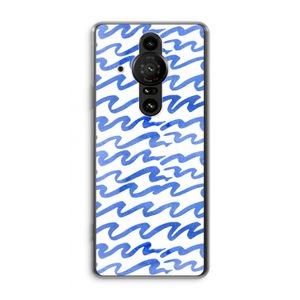Blauwe golven: Sony Xperia Pro-I Transparant Hoesje