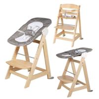 ROBA Born Up 2 in 1 converteerbare kinderstoel + verstelbare wipstoel - Sternenzauber - vanaf de geboorte - natuurlijk hout