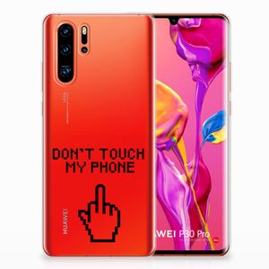 Huawei P30 Pro Silicone-hoesje Finger Don't Touch My Phone