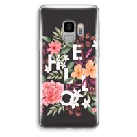 Hello in flowers: Samsung Galaxy S9 Transparant Hoesje