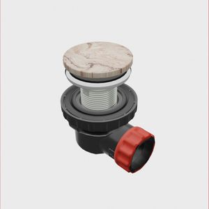 Speciaal Ruimtebesparend sifon met clickwaste Mondiaz Easy | 5/4" | Solid Surface | glace
